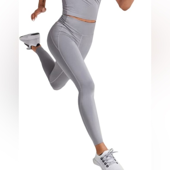 Allbirds Natural Leggings Midrise Compressive Skinny ankle Tights Grey Gust Sz S - Picture 4 of 16